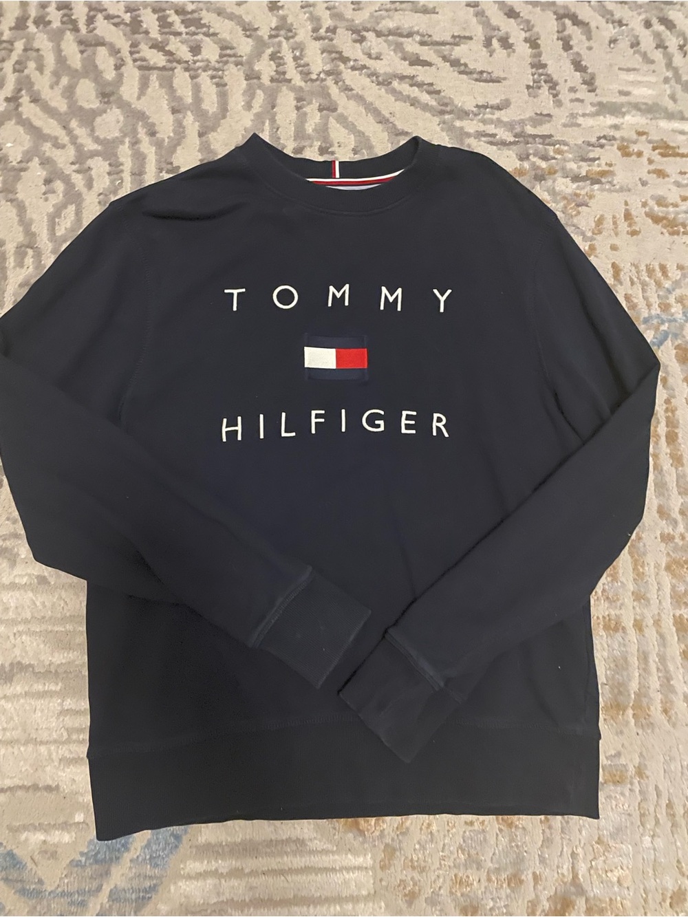 Tommy Hilfiger Crewneck Sweatshirt Mens Large All Embroidered